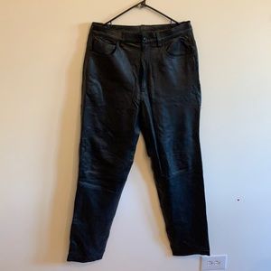 VTG DKNY Black Leather Pants (1990s)
